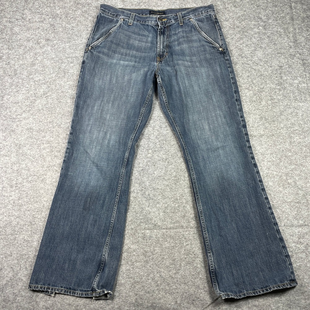 Banana Republic Jeans Mens 35x32 (Fits 34x31) Blue Bootcut Denim 100% Cotton